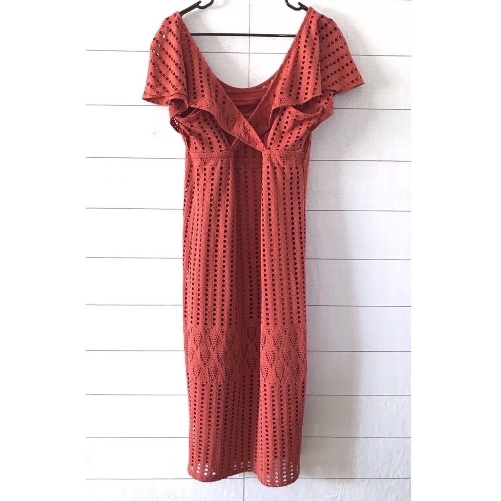 HD in Paris Orange Eyelet Piacere Midi Dress - Picture 5 of 8